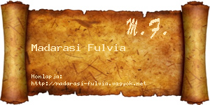 Madarasi Fulvia névjegykártya